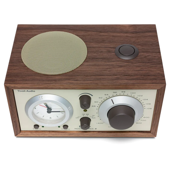 Tivoli Audio Model Three Bluetooth AM/FM Clock Radio in Walnut / Beige - M3USBTCLA