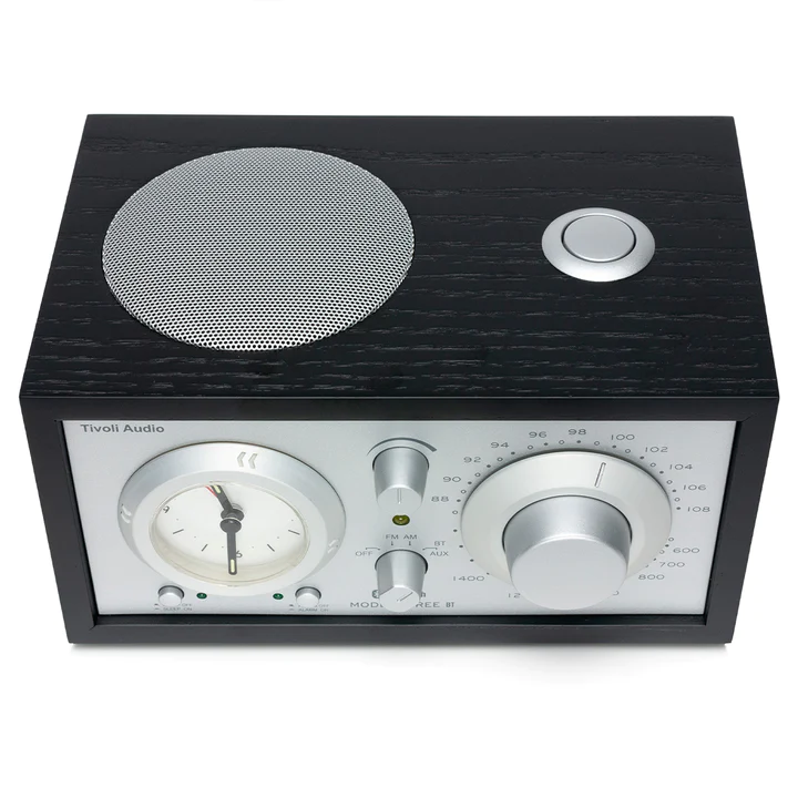 Tivoli Audio Model Three Bluetooth AM/FM Clock Radio in Black Ash / Silver - M3USBTBLK