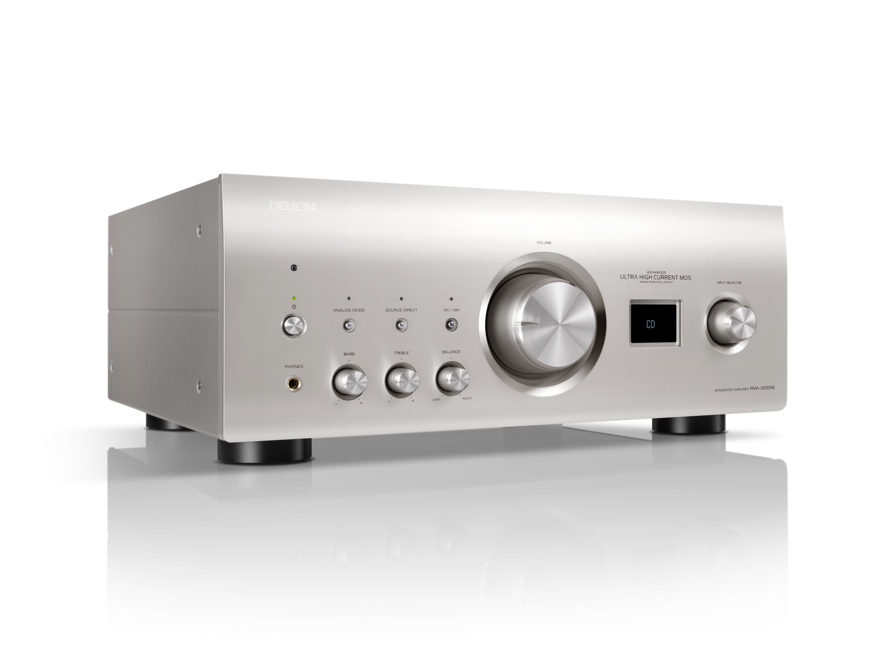 Denon PMA3000NESPE3 2-Channel 160W Integrated Amplifier with MM/MC Phono Stage in Silver - PMA3000NESPE3