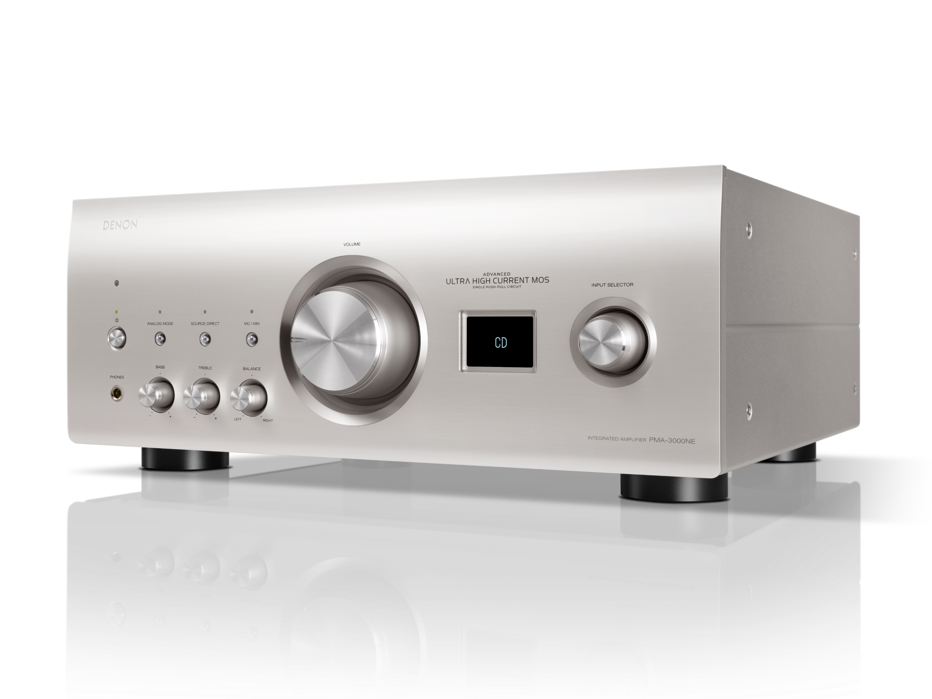 Denon PMA3000NESPE3 2-Channel 160W Integrated Amplifier with MM/MC Phono Stage in Silver - PMA3000NESPE3