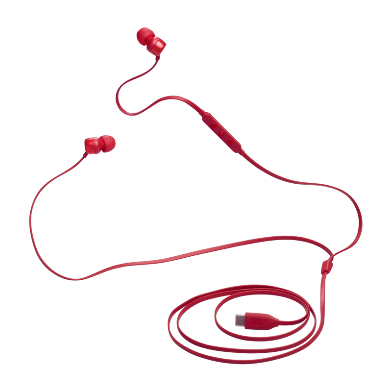 JBL Tune 310C USB In-Ear Headphones with Hi-Res Audio in Red - JBLT310CREDAM