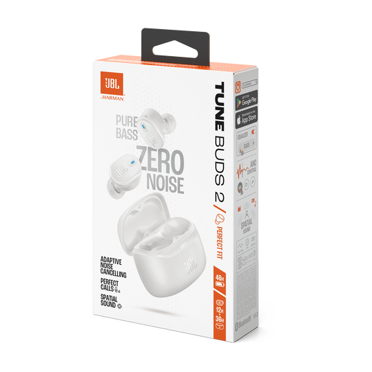 JBL Tune Buds 2 True Wireless Noise Cancelling Earbuds - JBLTBUDS2WHTAM