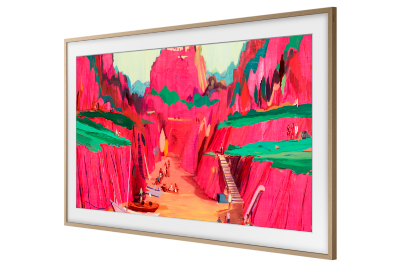75" Samsung The Frame Customizable Bezel Modern Teak - VG-SCFF75TKBZA