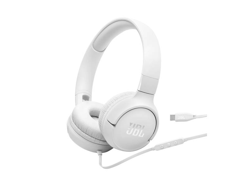 JBL Tune 520C USB-C On Ear Wired Headphones - JBLT520CWHTAM