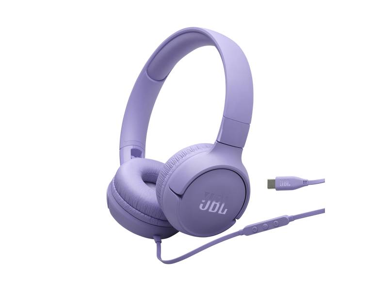 JBL Tune 520C USB-C On Ear Wired Headphones - JBLT520CPURAM