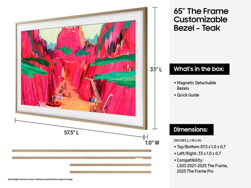 65" Samsung The Frame Customizable Bezel Modern Teak - VG-SCFF65TKBZA