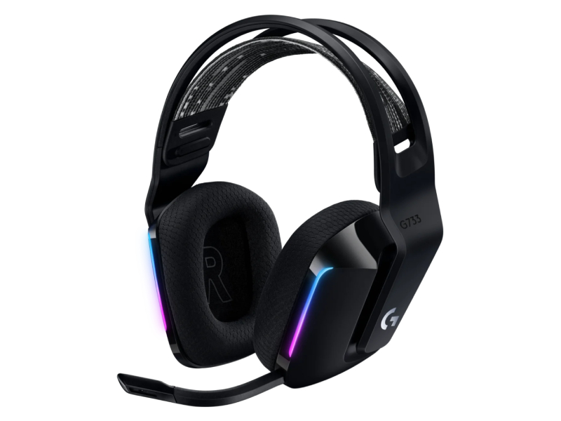 Logitech G Series LIGHTSPEED Wireless Gaming Headset with LIGHTSYNC RGB in Black - G733 (B)