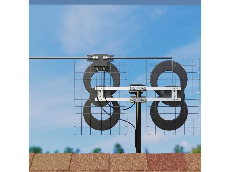 Antennas Direct ClearStream 4V Indoor Outdoor UHF VHF HD TV Antenna 70-Mile Range with 20-in Mast - C4-V-CJM-CN