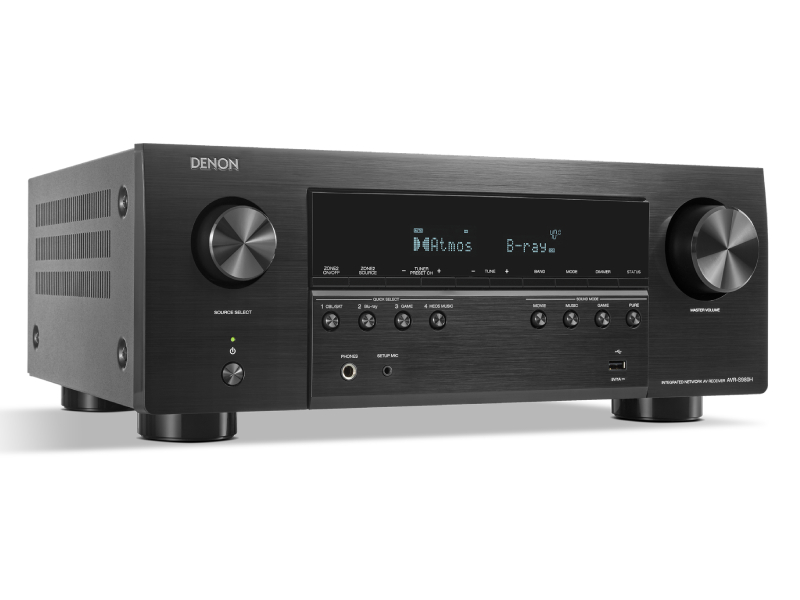 Denon 7.2 Channel 90W 4K 8K Dolby Atmos AV Receiver Powered by HEOS - AVRS980HBKE3