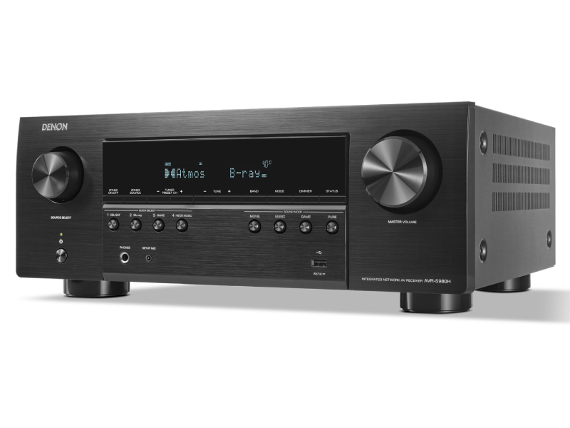 Denon 7.2 Channel 90W 4K 8K Dolby Atmos AV Receiver Powered by HEOS - AVRS980HBKE3