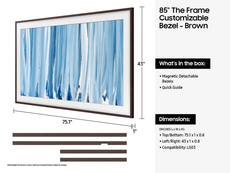85" Samsung The Frame Customizable Bezel Modern Brown - VG-SCFH85BWBZA