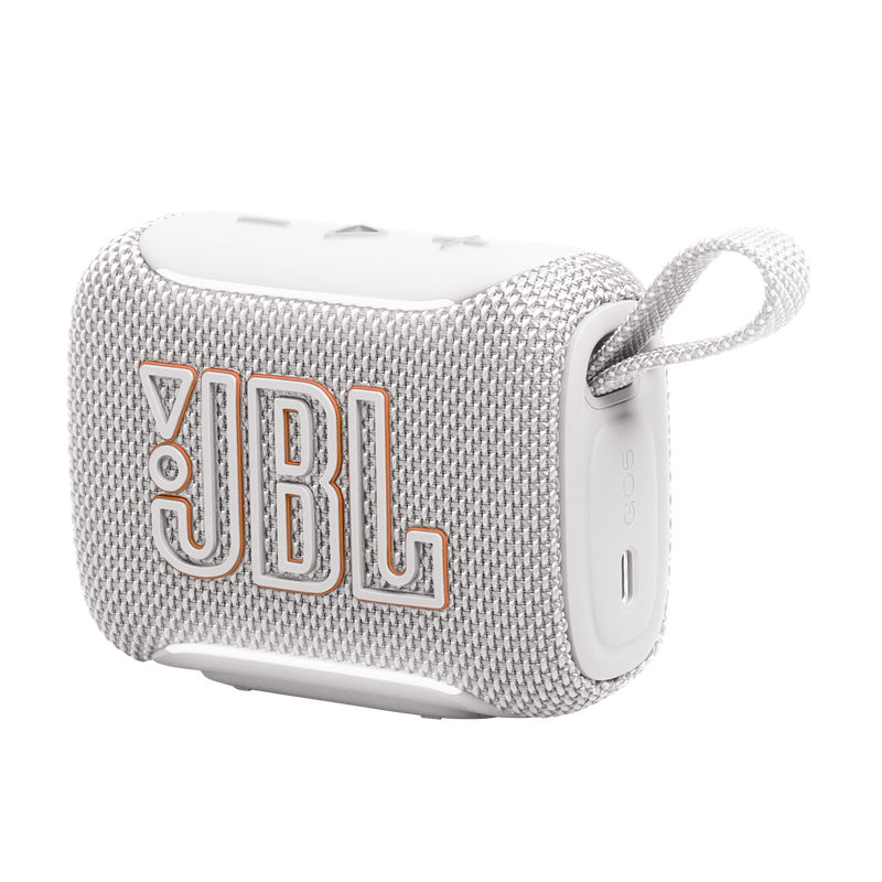JBL GO 5 Portable Bluetooth Waterproof Speaker in White - JBLGO5WHTAM