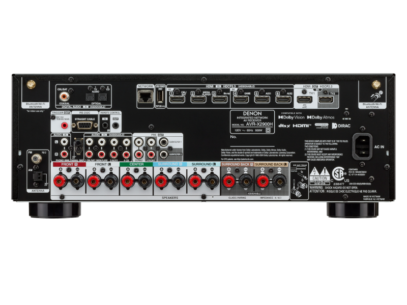 Denon 7.2 Channel 95W 4K/8K Dolby Atmos AV Receiver Powered by HEOS - AVR-X2900H