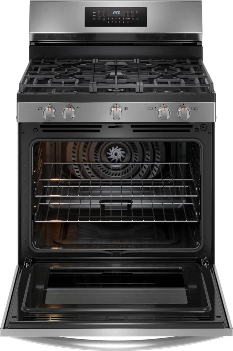 30" Frigidaire Gallery 5.1 Cu. Ft. Rear Control Gas Range with Total Convection - GCRG3059BF