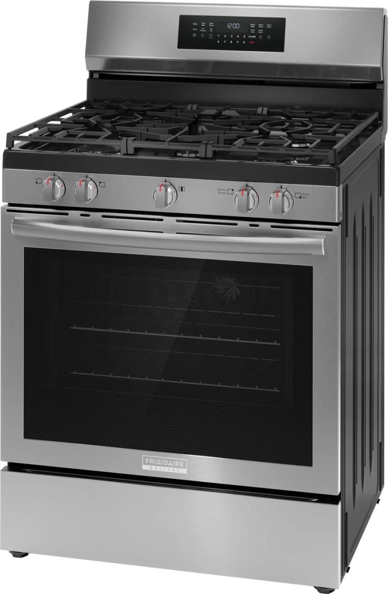 30" Frigidaire Gallery 5.1 Cu. Ft. Rear Control Gas Range with Total Convection - GCRG3059BF