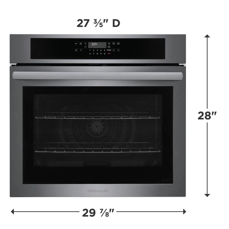 30" Frigidaire 5.3 Cu. Ft. Electric Single Wall Oven in Black Stainless Steel - FCWS3030AD