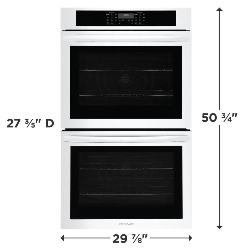 30" Frigidaire 10.6 Cu. Ft. Electric Double Wall Oven in White - FCWD3030AW