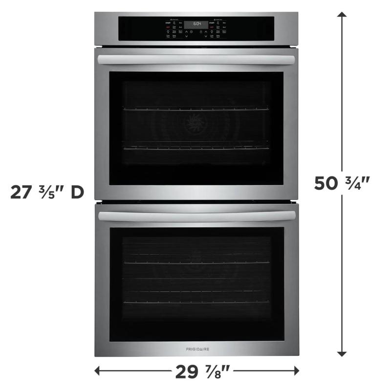 30" Frigidaire 10.6 Cu. Ft. Electric Double Wall Oven in Stainless Steel - FCWD3030AS