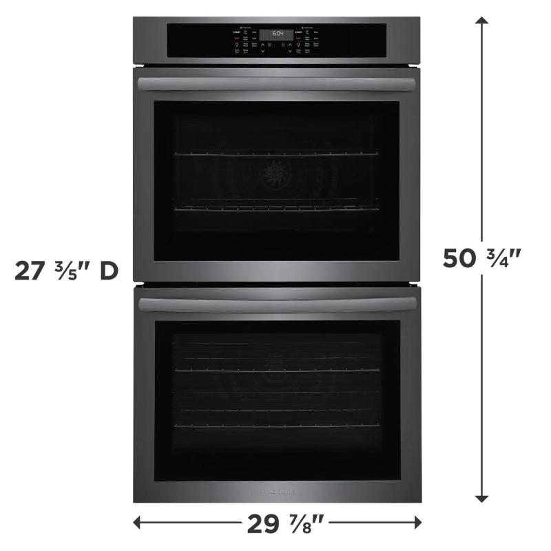 30" Frigidaire 10.6 Cu. Ft. Electric Double Wall Oven in Black Stainless Steel - FCWD3030AD