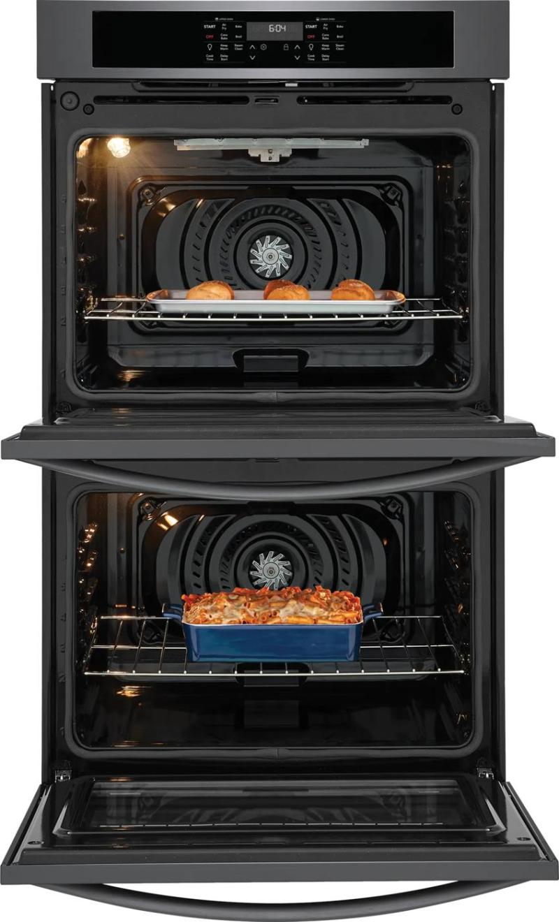 30" Frigidaire 10.6 Cu. Ft. Electric Double Wall Oven in Black Stainless Steel - FCWD3030AD