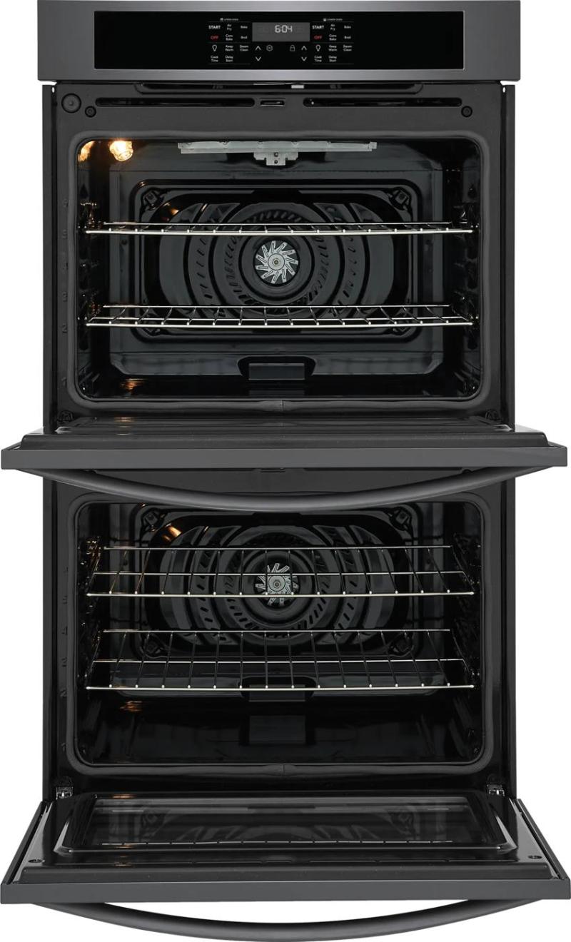 30" Frigidaire 10.6 Cu. Ft. Electric Double Wall Oven in Black Stainless Steel - FCWD3030AD