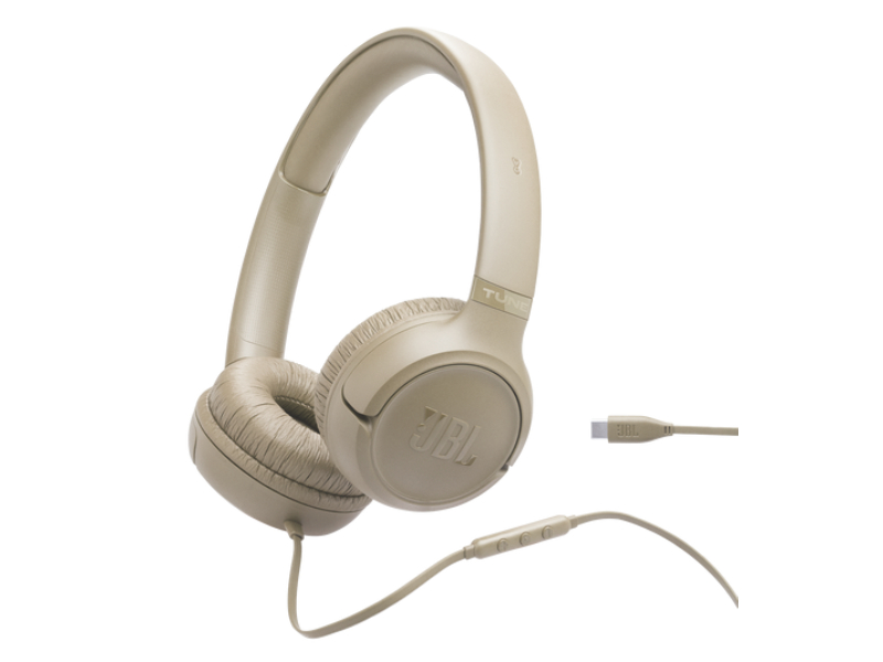JBL Tune 530C Hi-res USB-C Wired On-ear Headphones In Beige - JBLT530CBEGAM