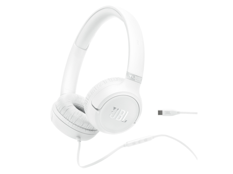 JBL Tune 530C Hi-res USB-C Wired On-ear Headphones In White - JBLT530CWHTAM