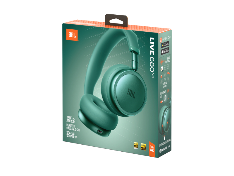 JBL Live 680NC Wireless On-Ear Noise Cancelling Headphones - JBLLIVE680NCGRNAM