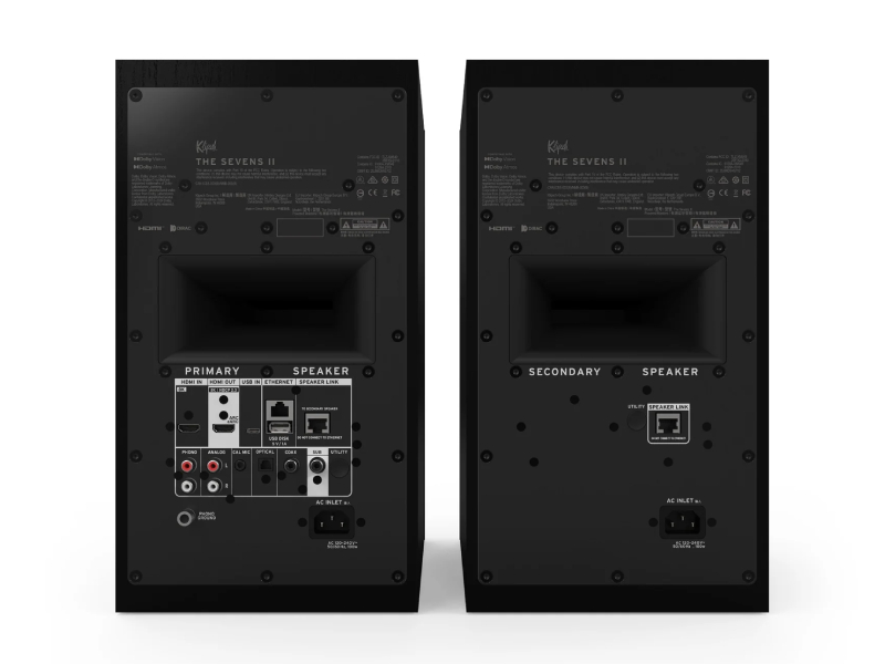 6.5" Klipsch Sevens II Powered Speakers in Black - SEVENSIIB