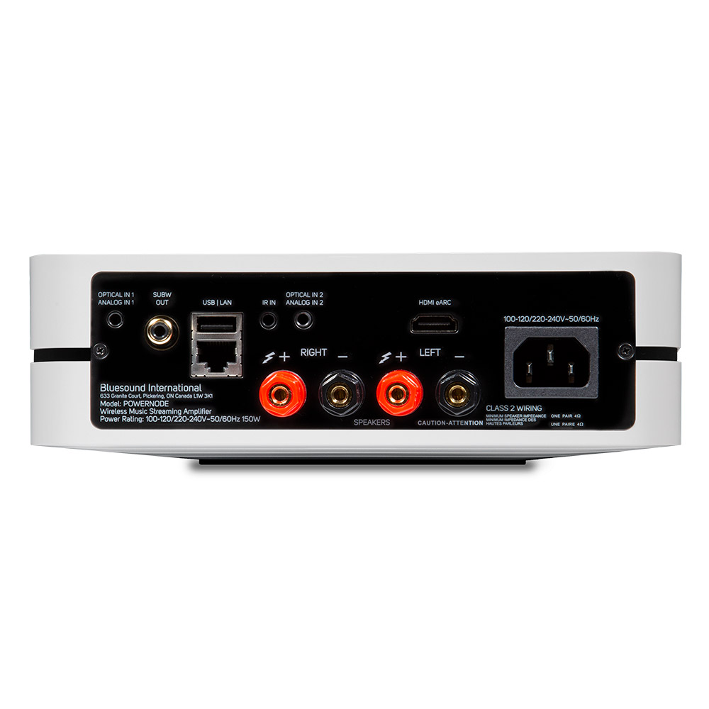 Bluesound Powernode Wireless Multi-Room Music Streaming Amplifier in White - N330WHTUNV
