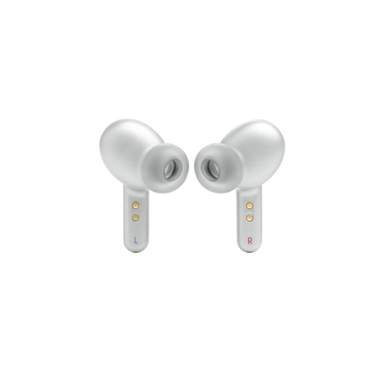 JBL True Wireless Noise Cancelling Earbuds in Silver - JBLLIVEPRO2TWSSLAM