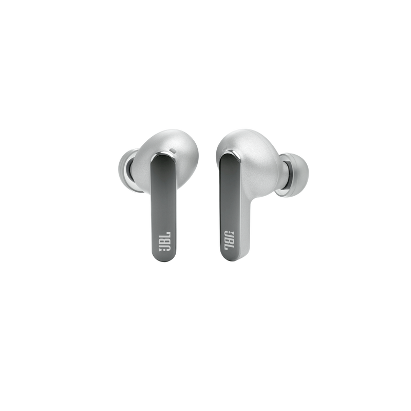 JBL True Wireless Noise Cancelling Earbuds in Silver - JBLLIVEPRO2TWSSLAM