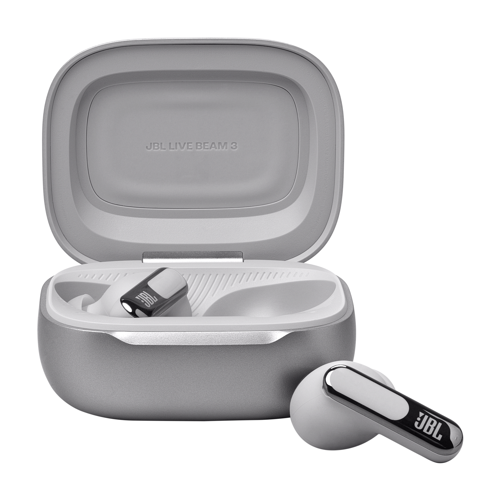 JBL Live Beam 3 True Wireless Noise-Cancelling Earbuds in Silver - JBLLIVEBEAM3SILAM