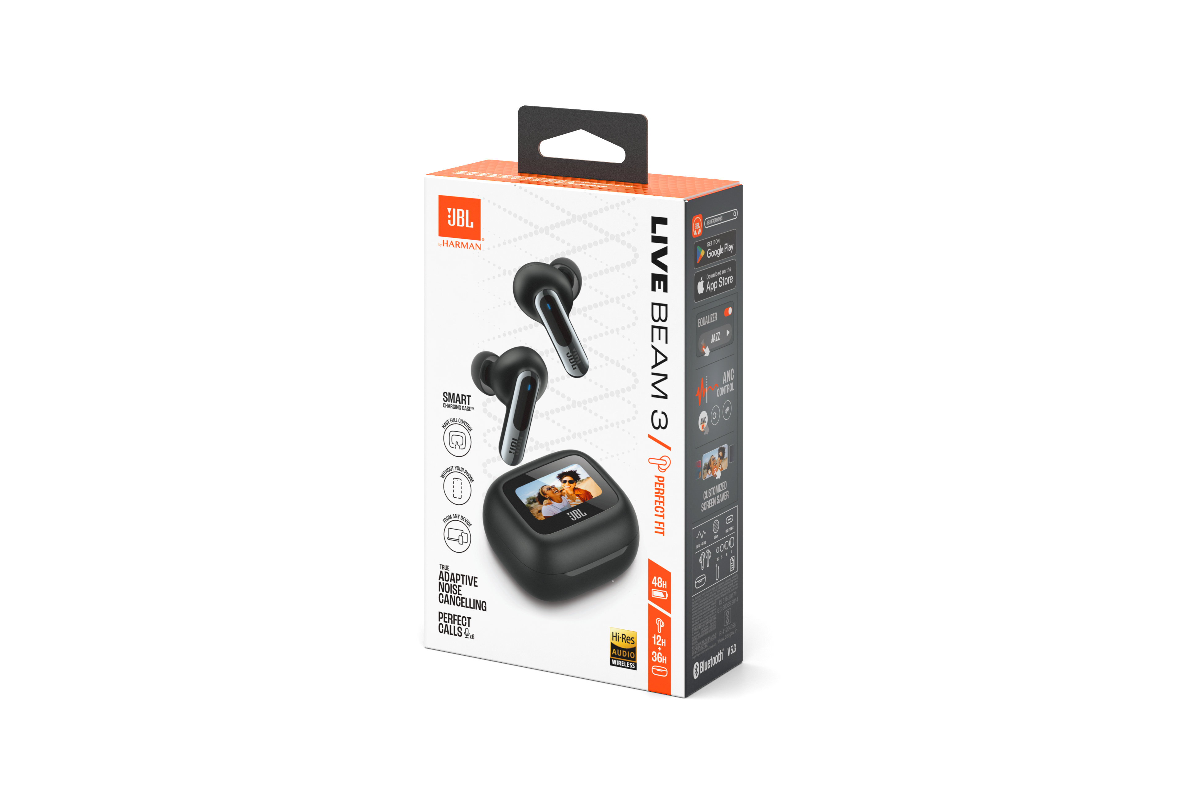 JBL Live Beam 3 True Wireless Noise-Cancelling Earbuds in Black - JBLLIVEBEAM3BLKAM