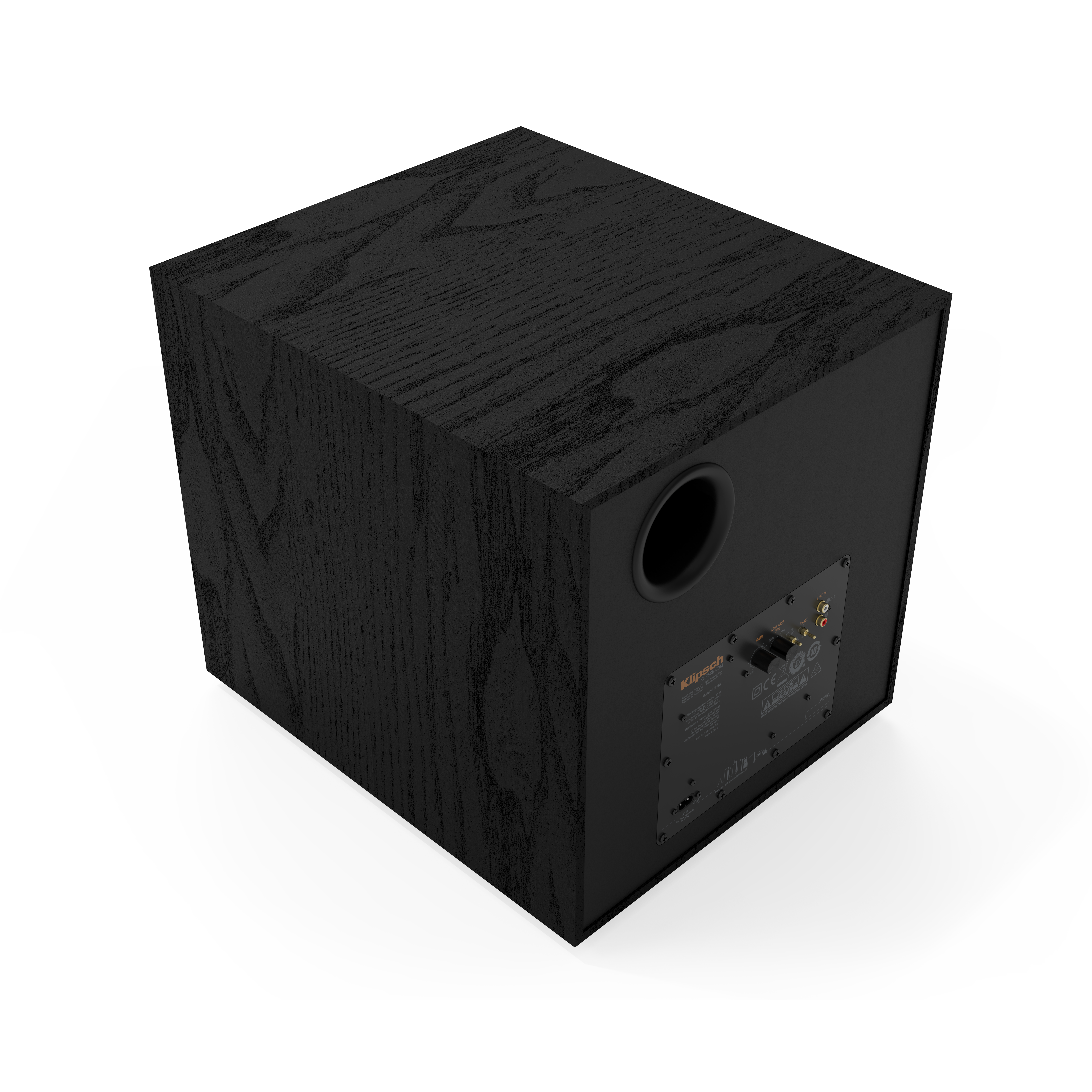 Klipsch 12 Inch Subwoofer in Black Textured Wood Grain Vinyl - R121SW