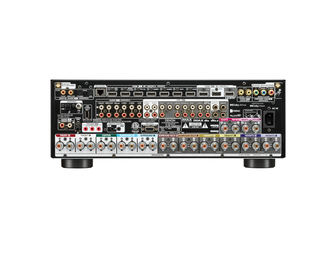 Denon 11.4 Channel 8K Video and 3D Audio Receiver - AVRX6800H