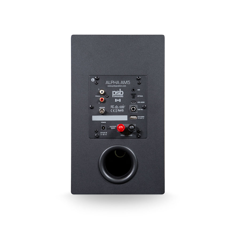 PSB Speakers Powered Bookshelf Speakers In Black - Alpha AM5 BLK